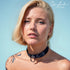 SiaLinda: Halsband Leia Kristall und Ring silber, echt Rinds-Velourleder - SiaLinda.com